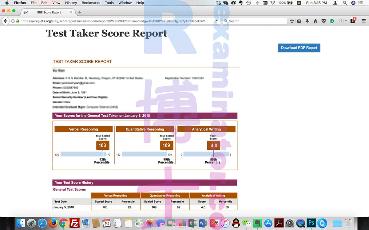 score image for Trampa en GRE success story #21