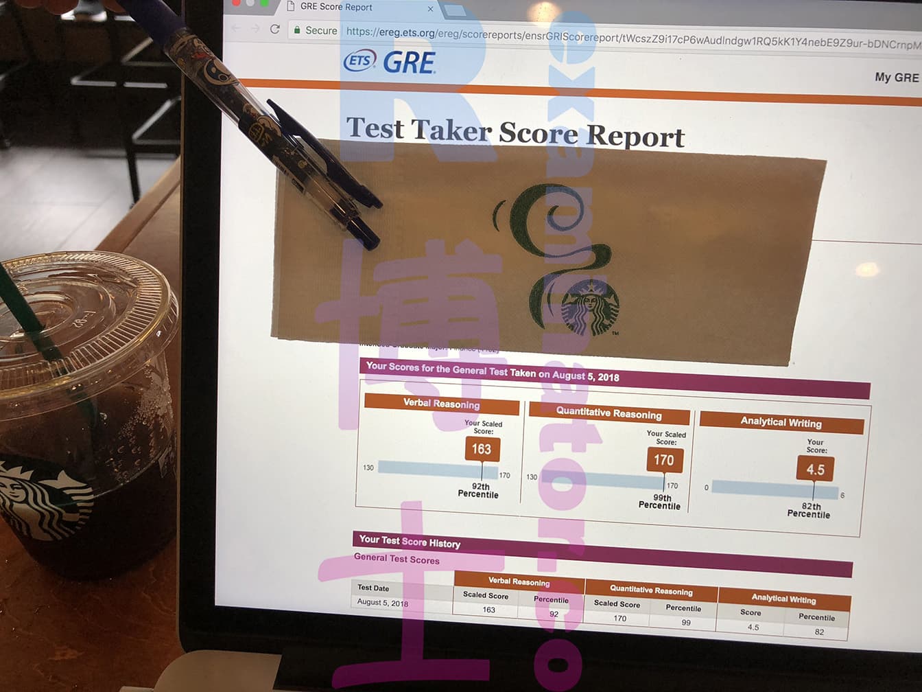 score image for Trampa en GRE success story #25