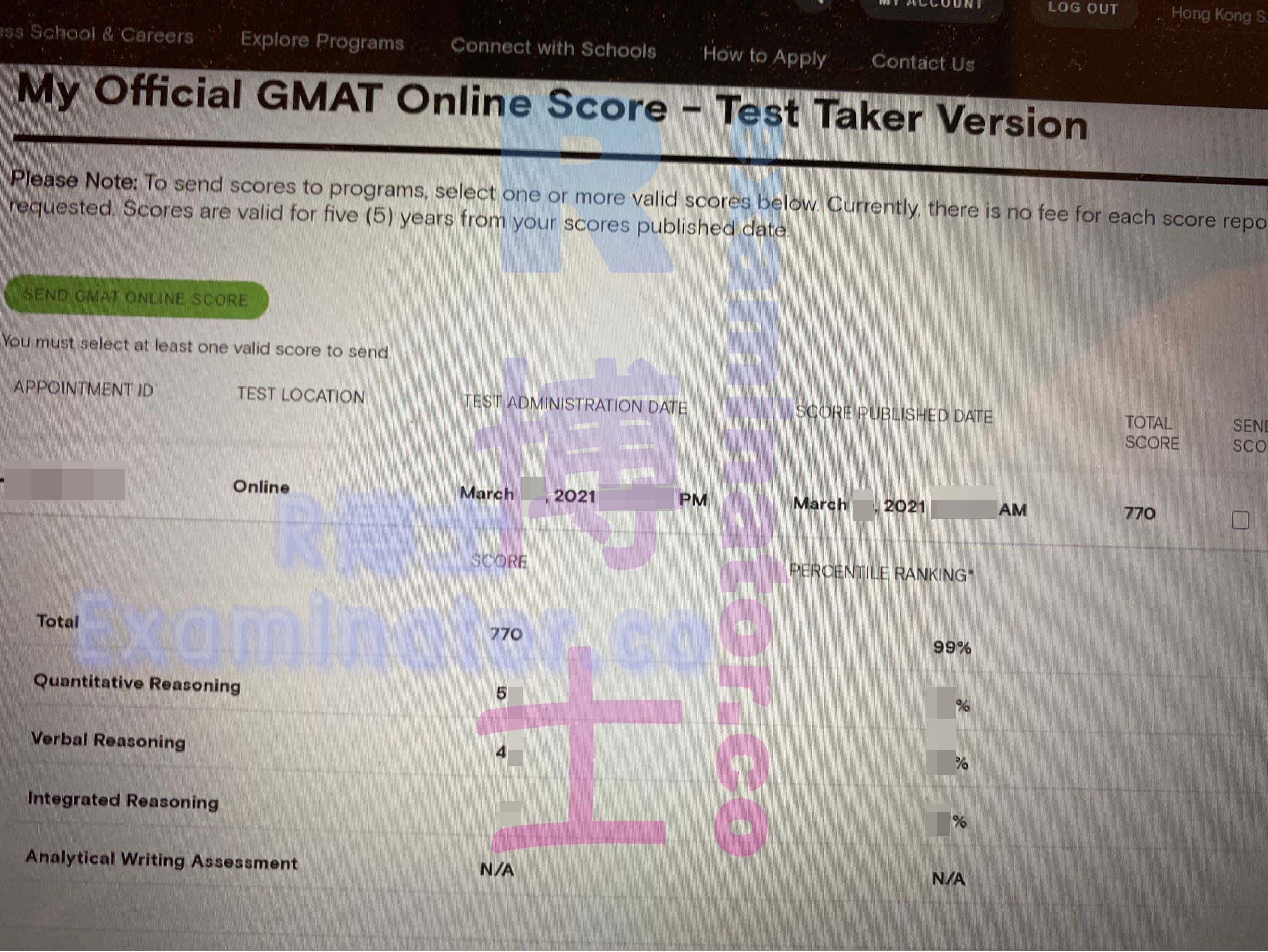 score image for Trampa en GMAT success story #129