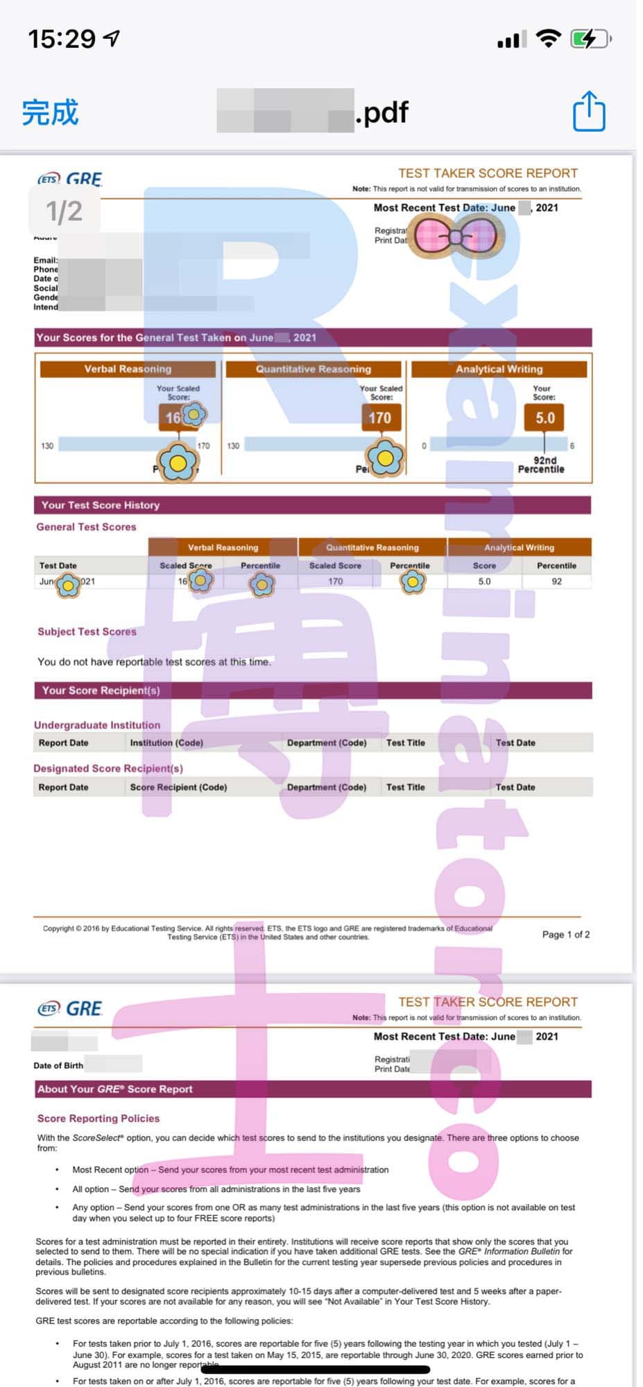 score image for Trampa en GRE success story #166