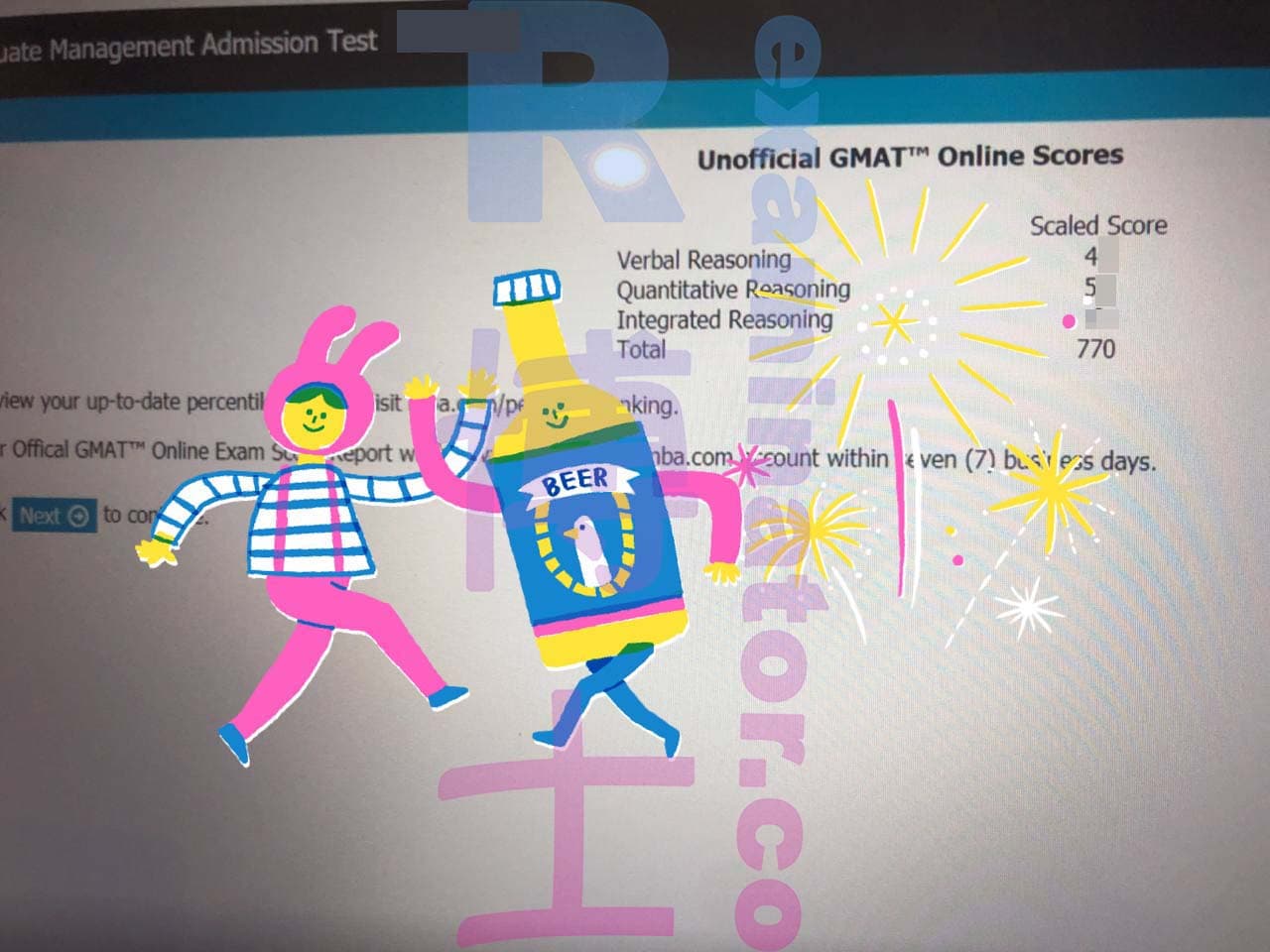 score image for Trampa en GMAT success story #169