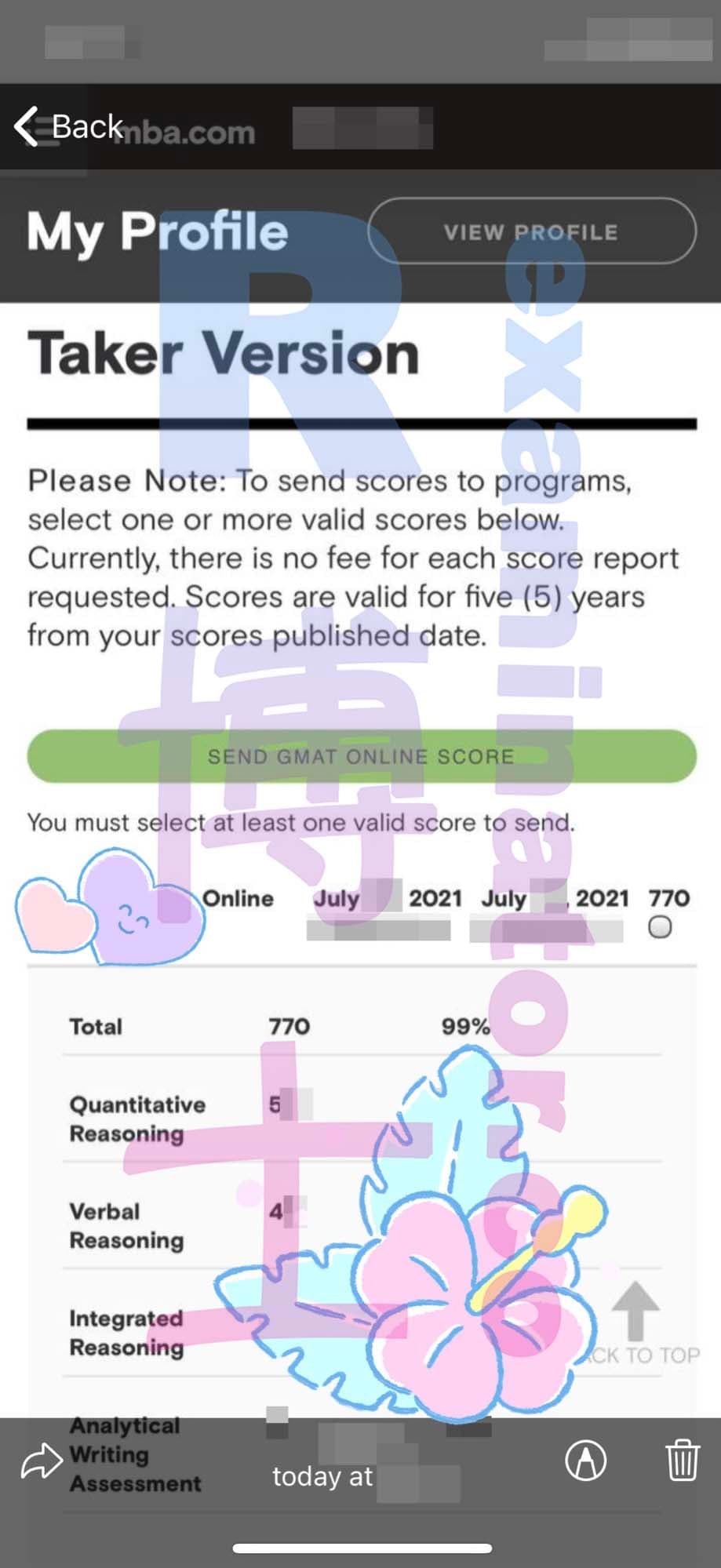 score image for Trampa en GMAT success story #172