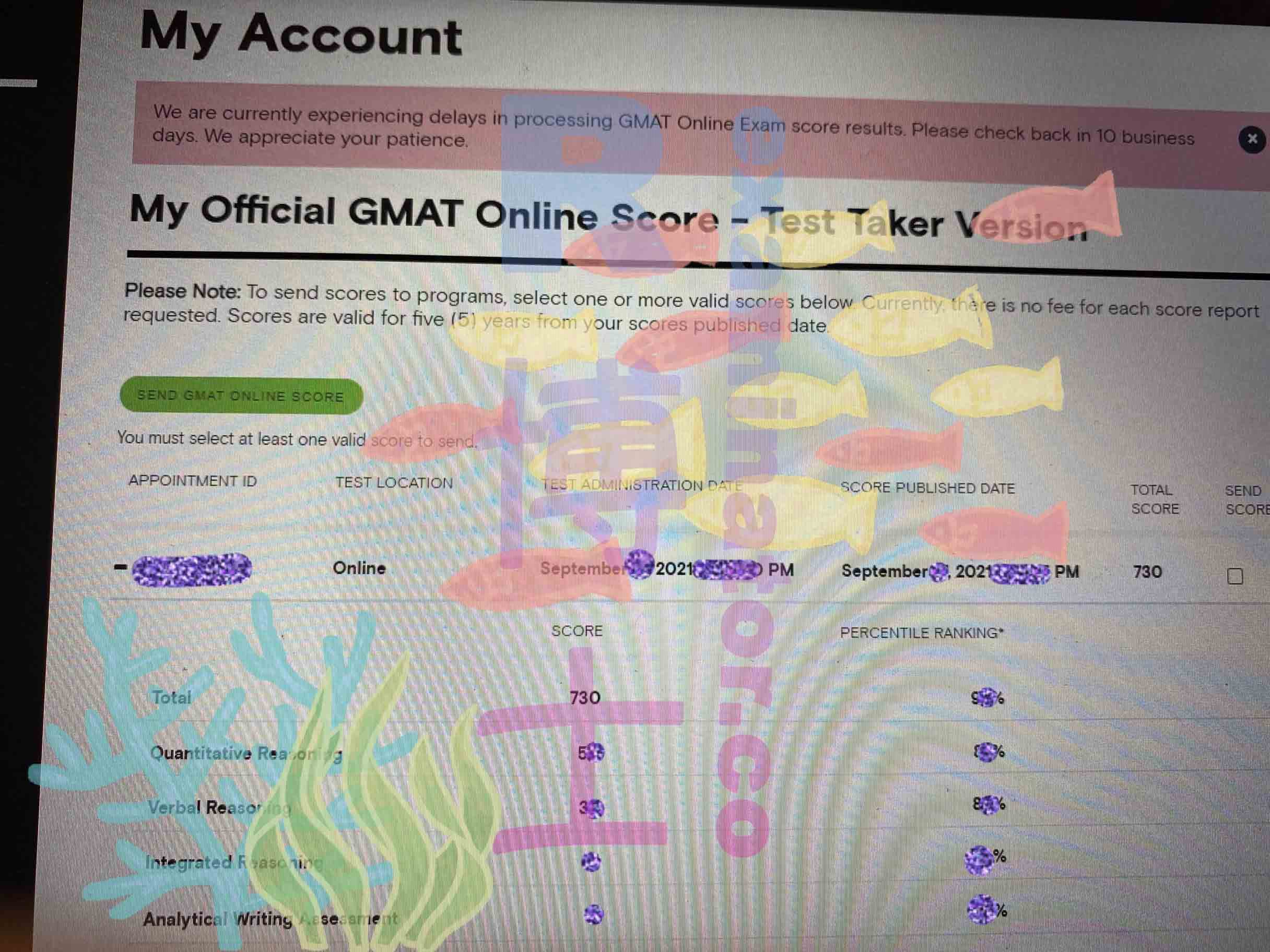 score image for Trampa en GMAT success story #203