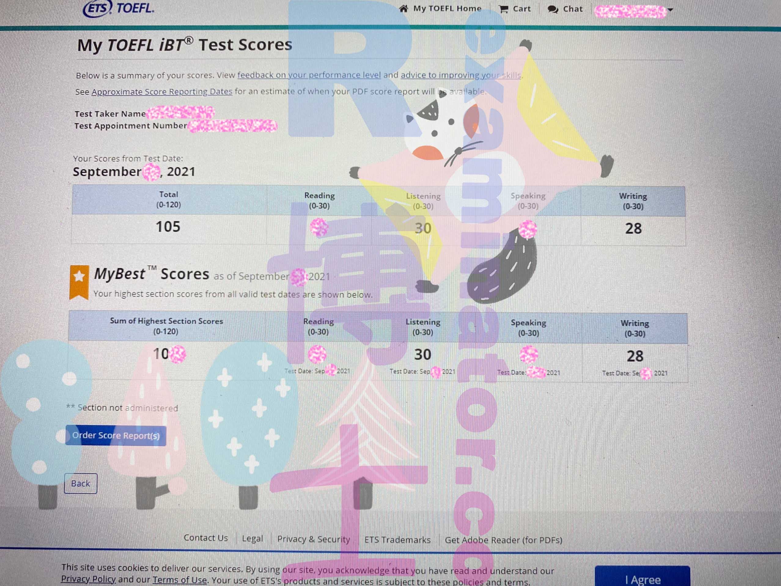 score image for Trampa en TOEFL success story #209