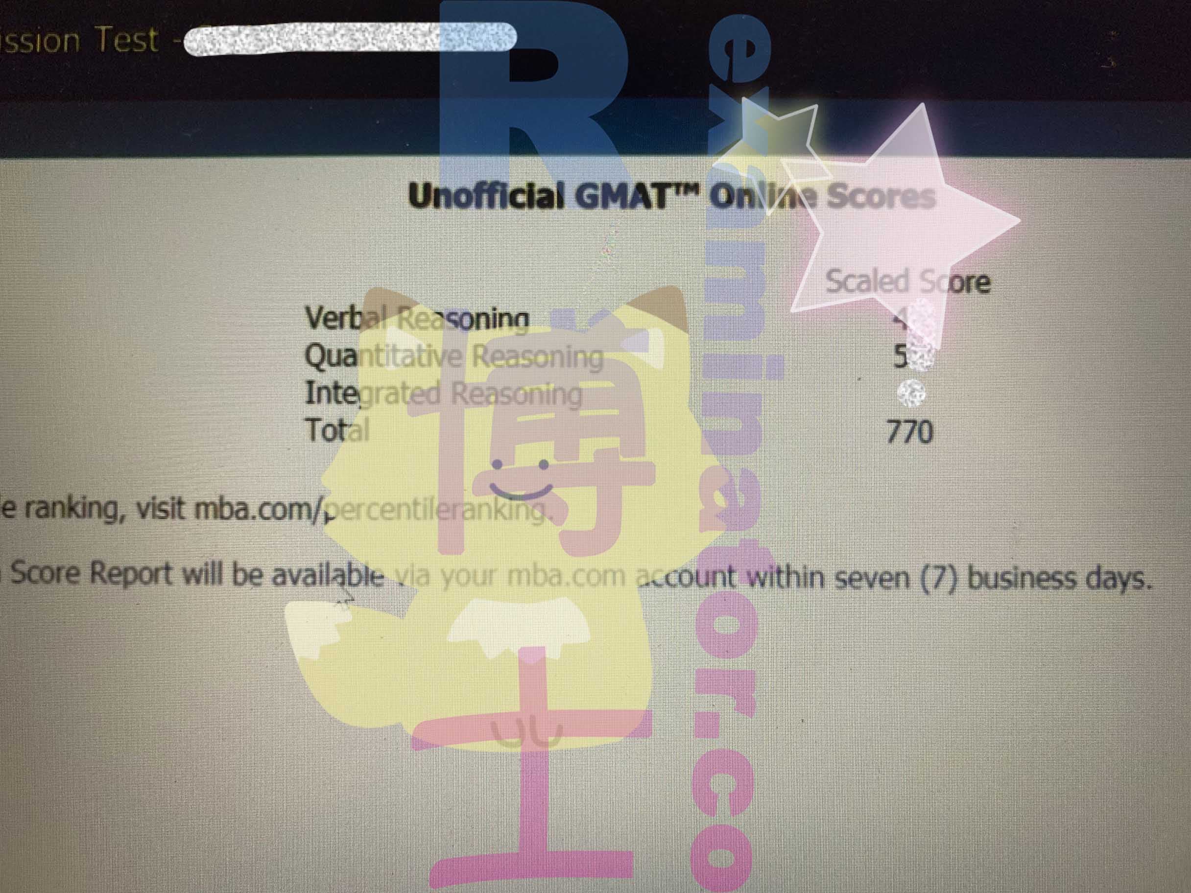 score image for Trampa en GMAT success story #237