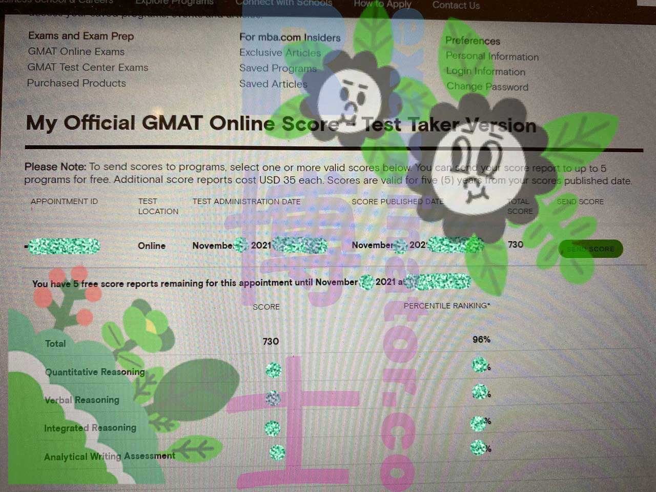 score image for Trampa en GMAT success story #243