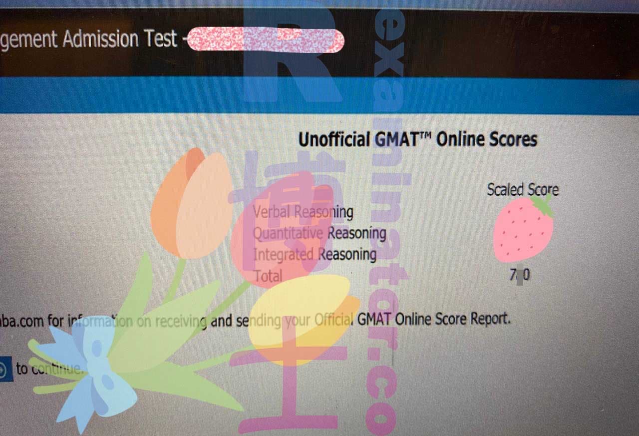 score image for Trampa en GMAT success story #295