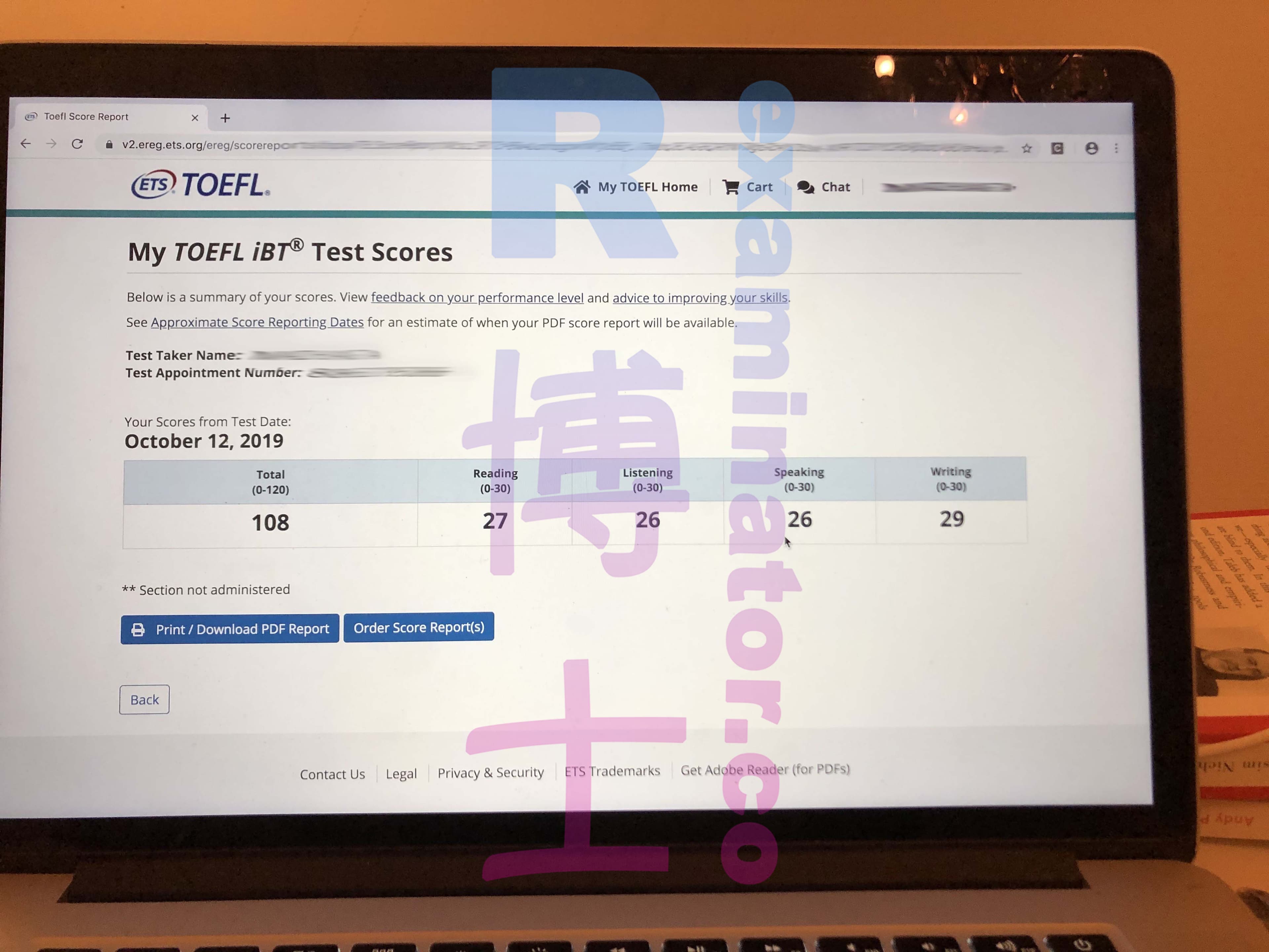 score image for Trampa en TOEFL success story #56