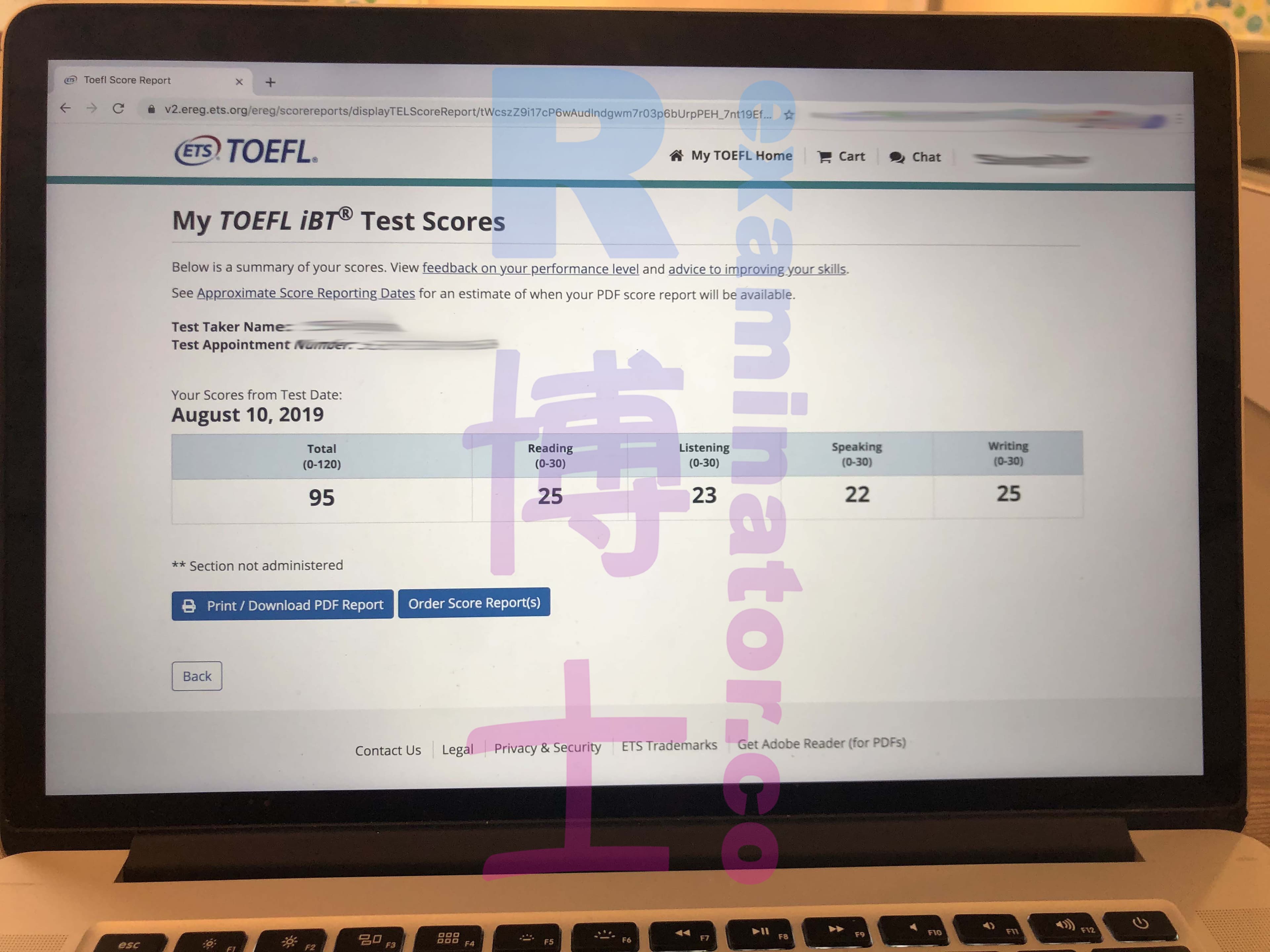 score image for Trampa en TOEFL success story #45