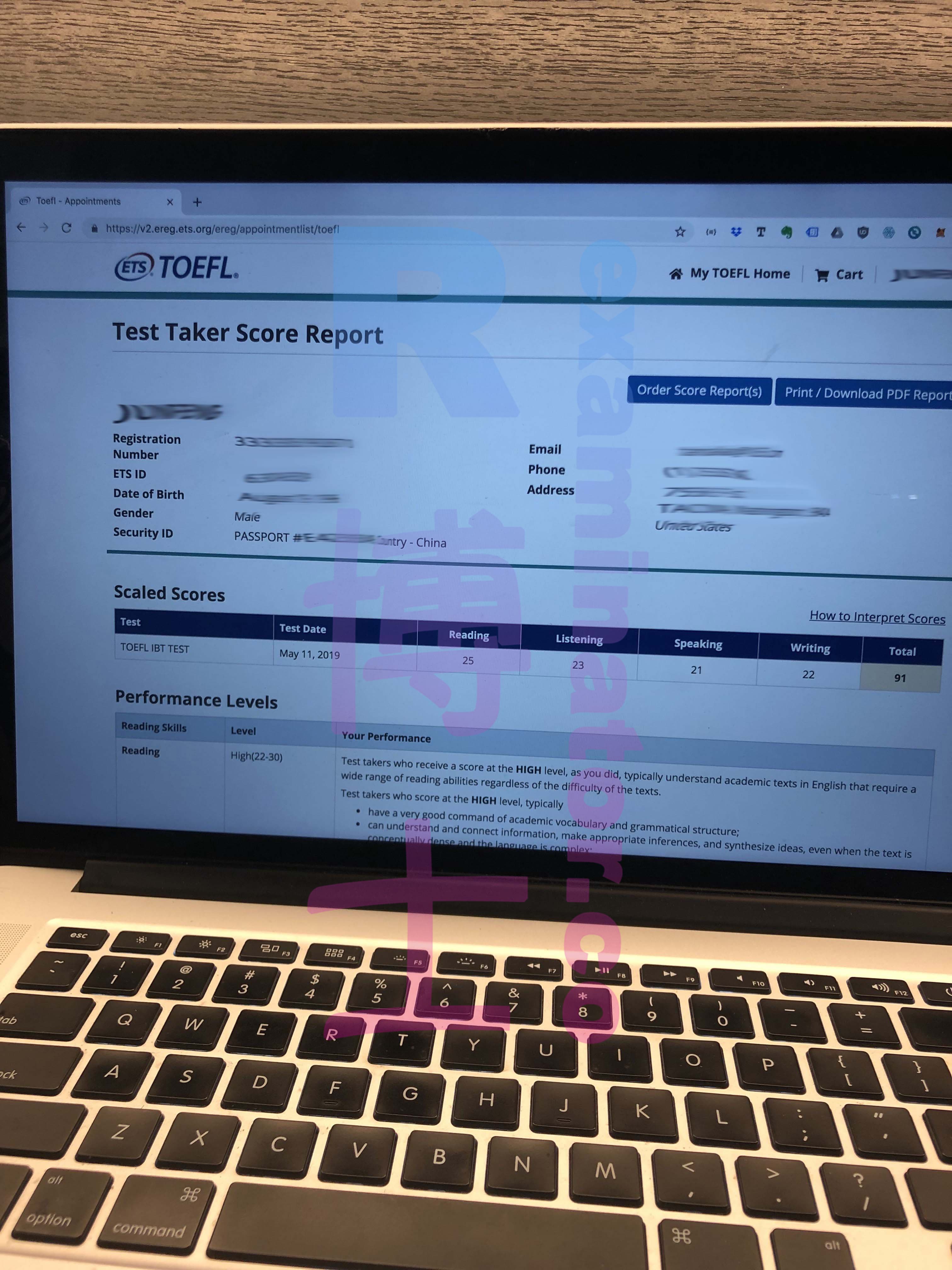 score image for Trampa en TOEFL success story #36