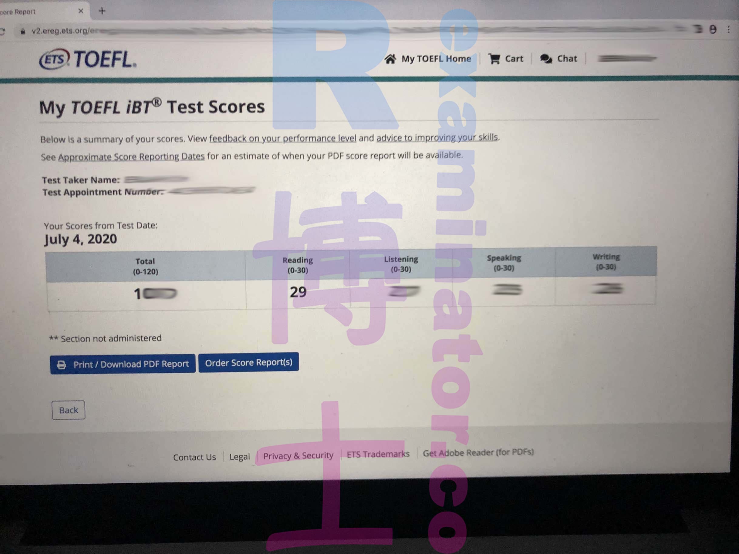 score image for Trampa en TOEFL success story #77