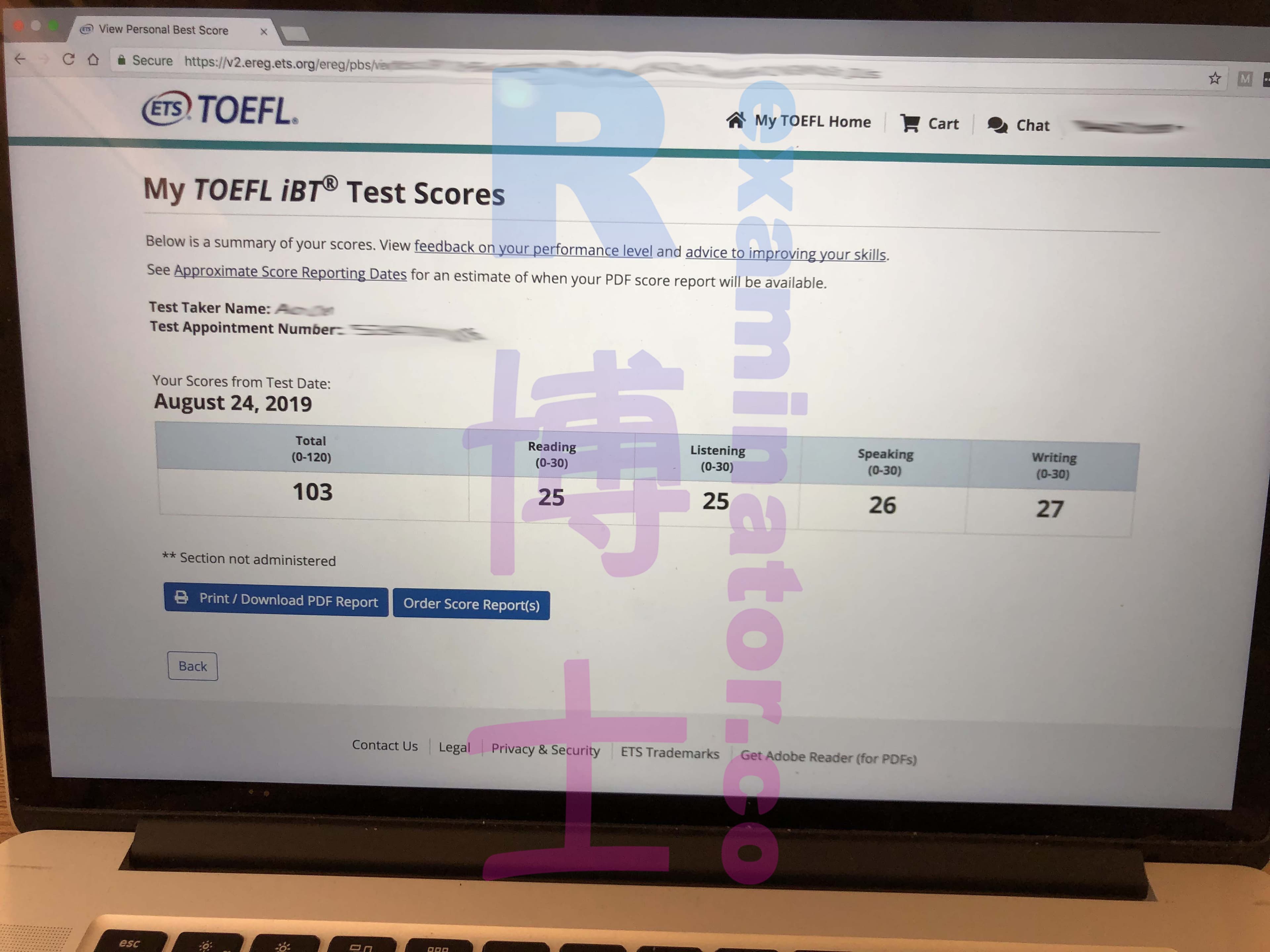 score image for Trampa en TOEFL success story #47