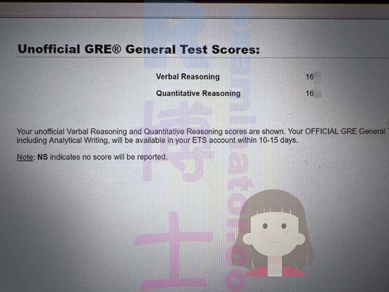 score image for Trampa en GRE success story #494