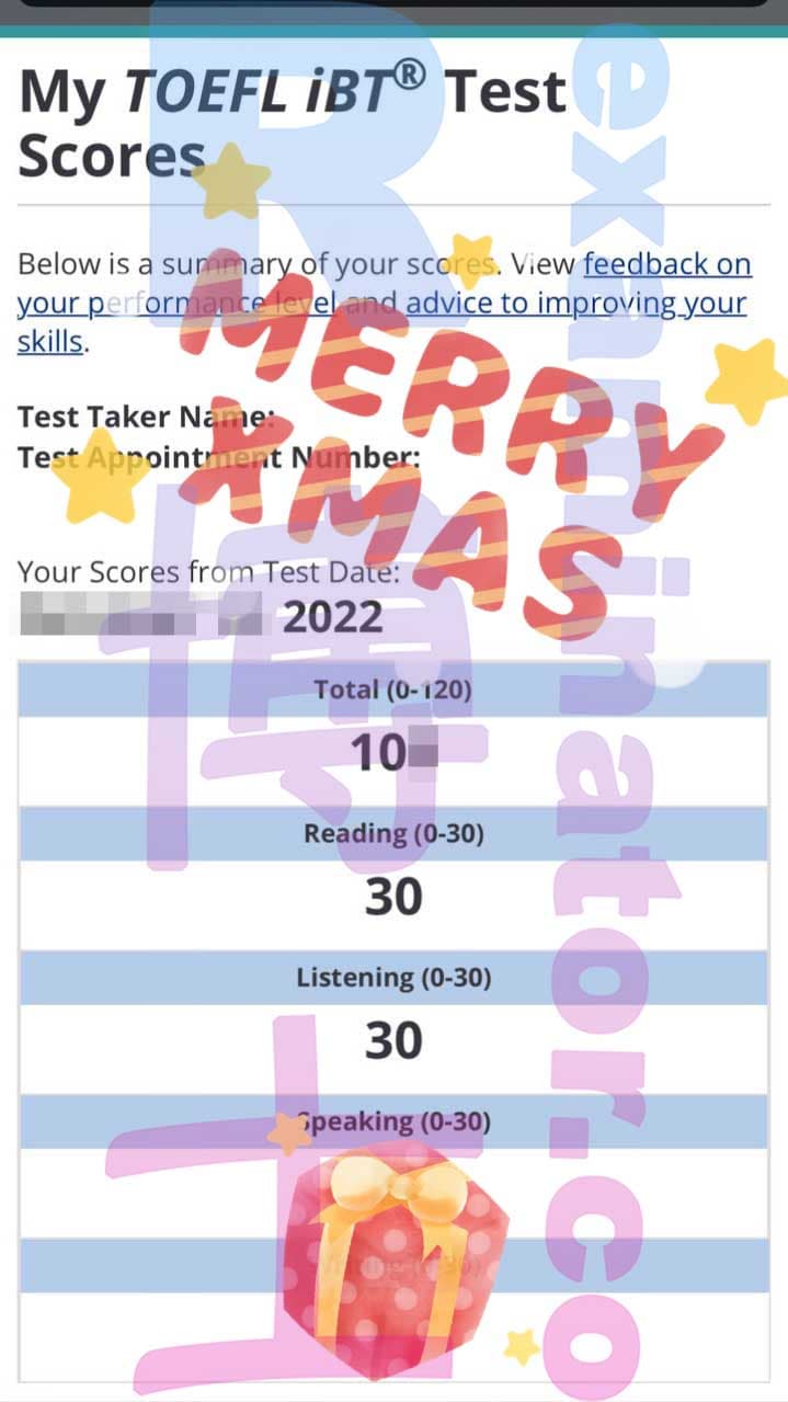 score image for Trampa en TOEFL success story #437