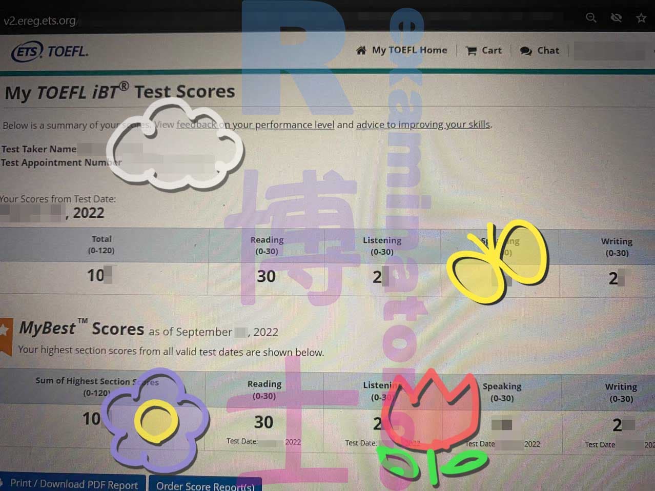 score image for Trampa en TOEFL success story #387