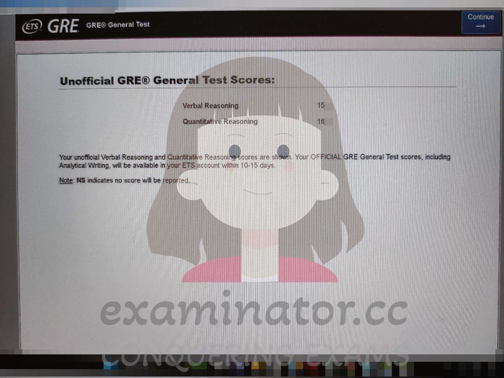 score image for Trampa en GRE success story #594