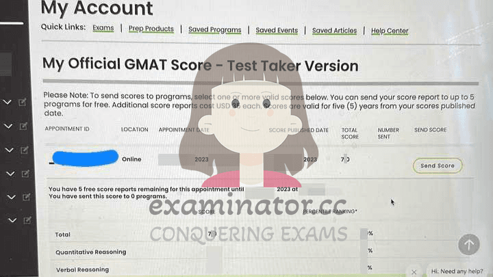 score image for Trampa en GMAT success story #596