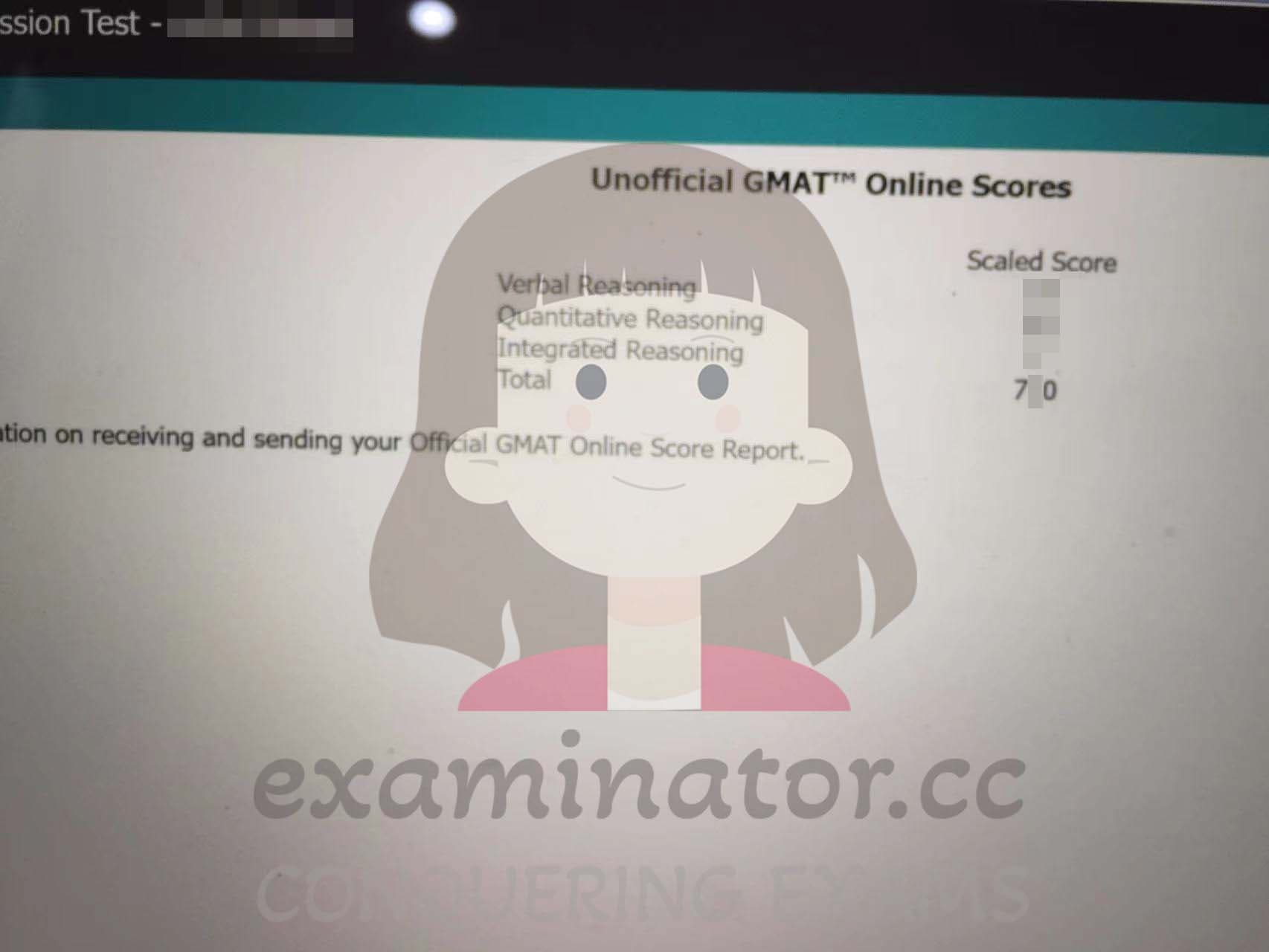 score image for Trampa en GMAT success story #593