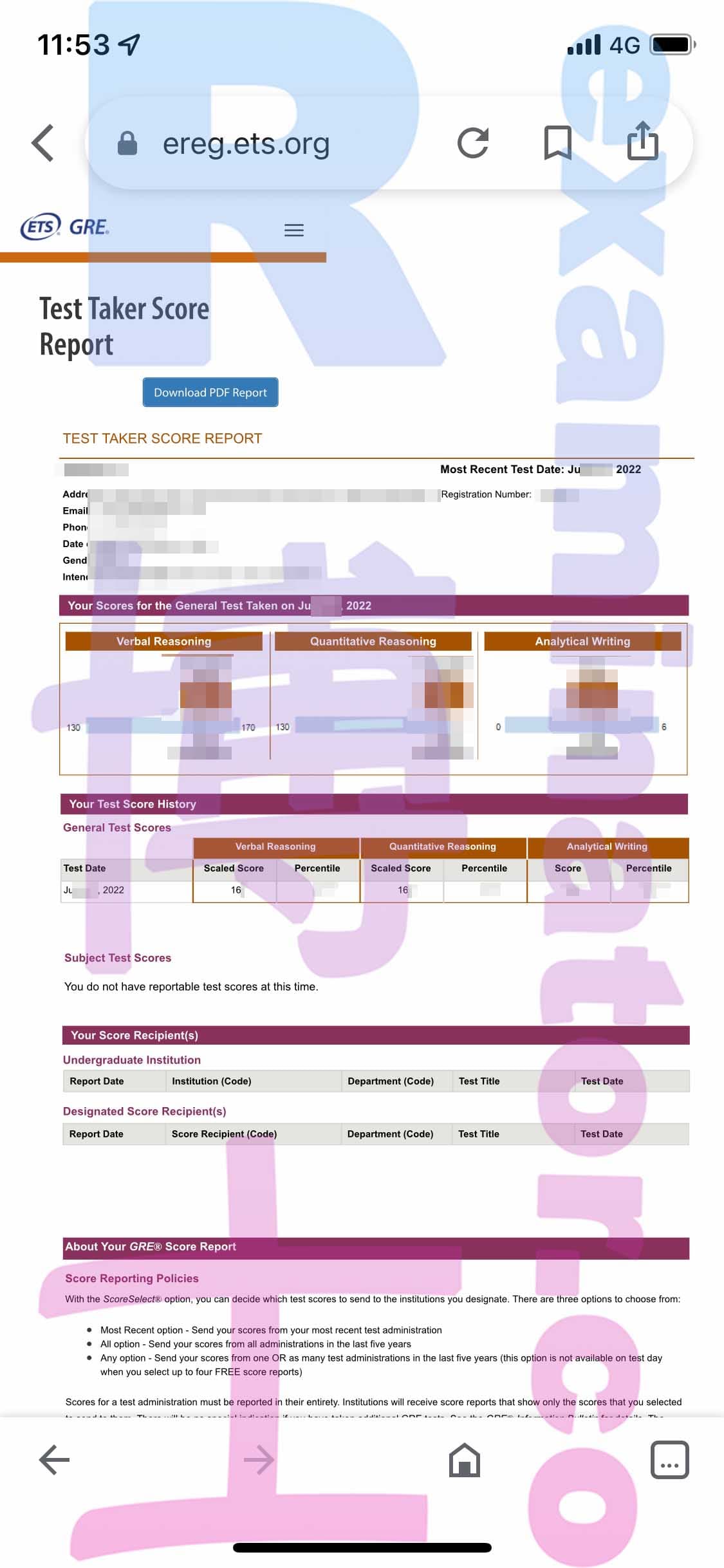 score image for Trampa en GRE success story #338