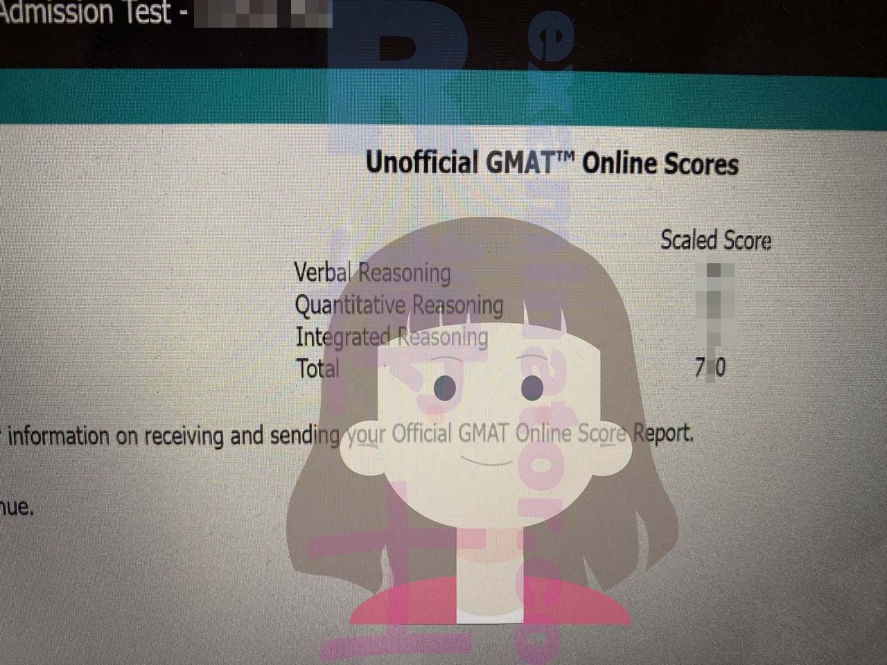 score image for Trampa en GMAT success story #509