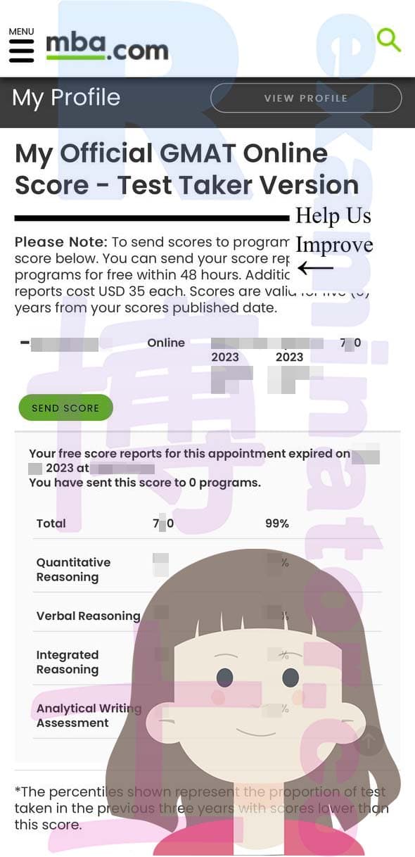 score image for Trampa en GMAT success story #511