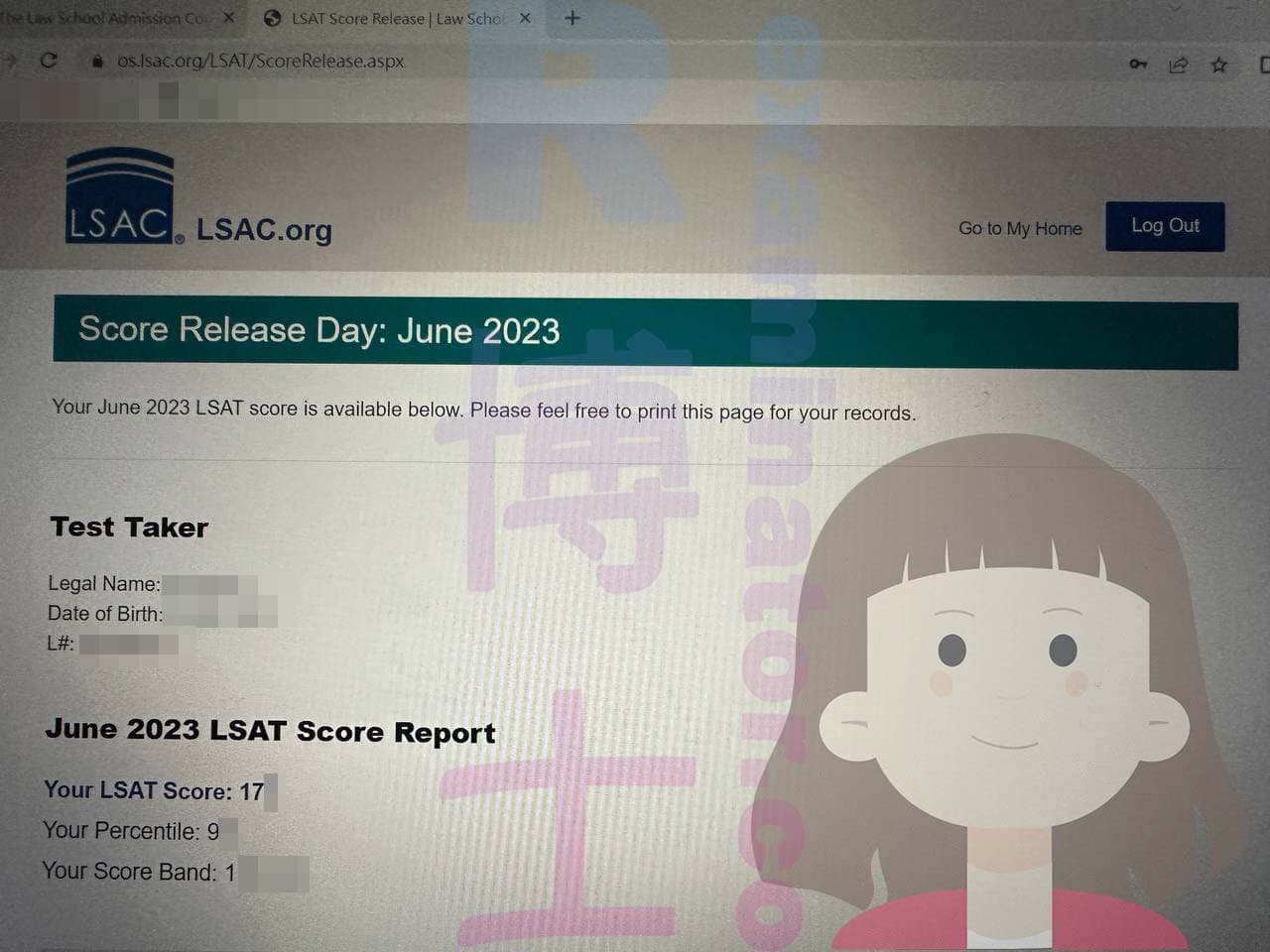 score image for Trampa en LSAT success story #549