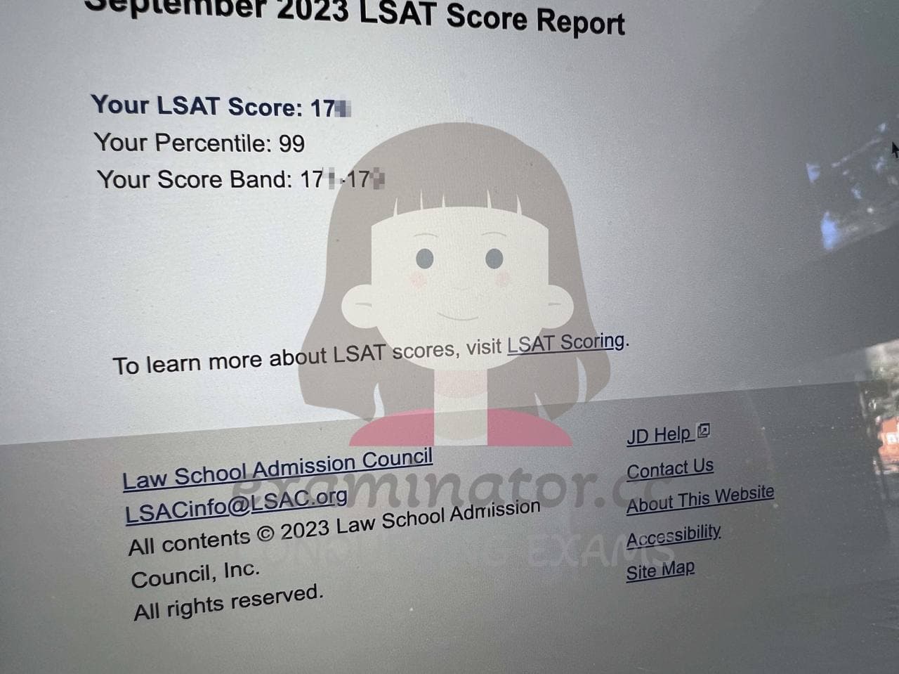 score image for Trampa en LSAT success story #580