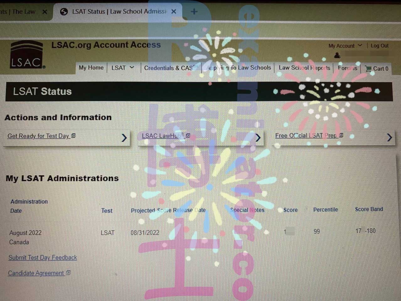 score image for Trampa en LSAT success story #368