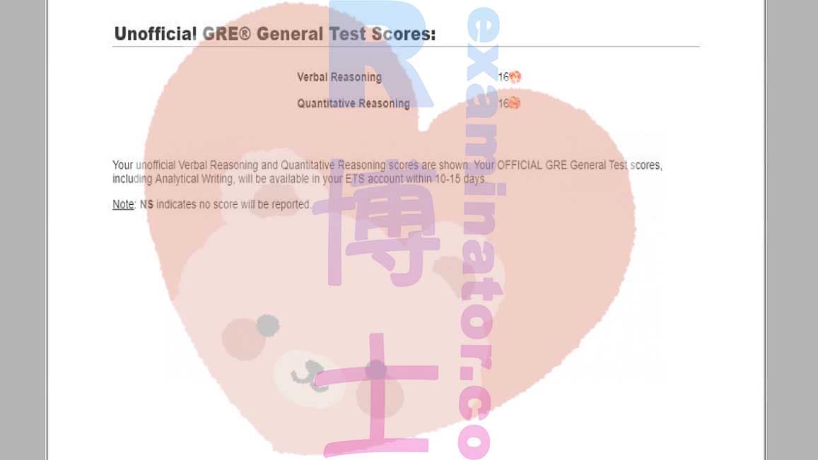 score image for Trampa en GRE success story #354