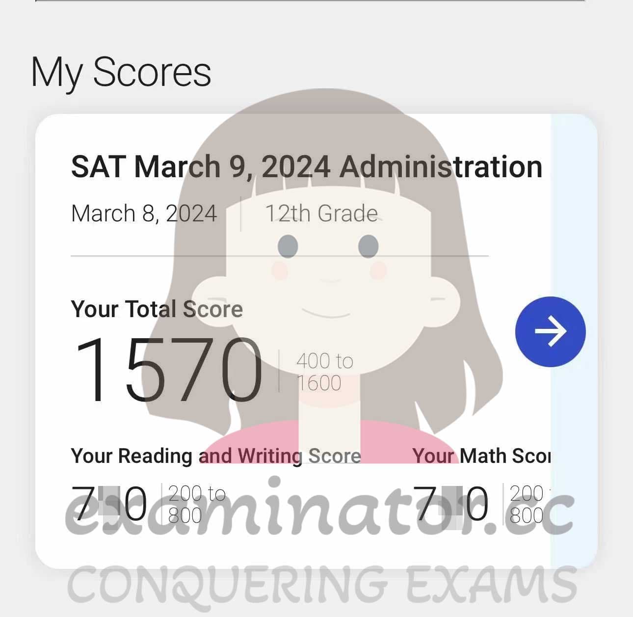 score image for Trampa en SAT success story #625