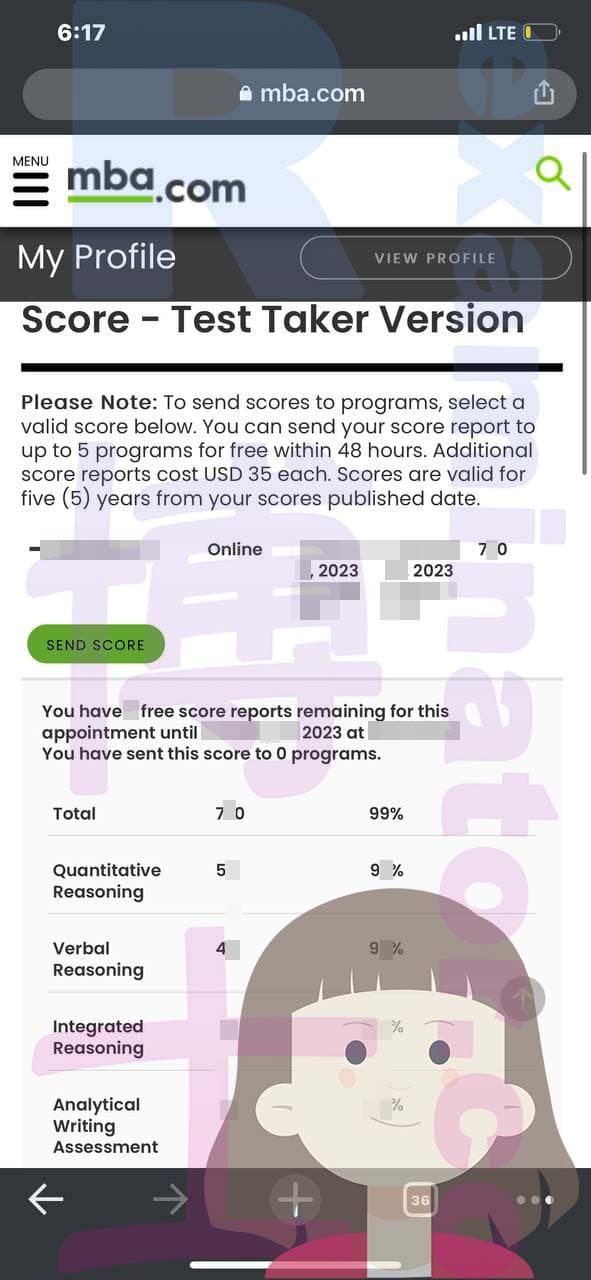 score image for Trampa en GMAT success story #538