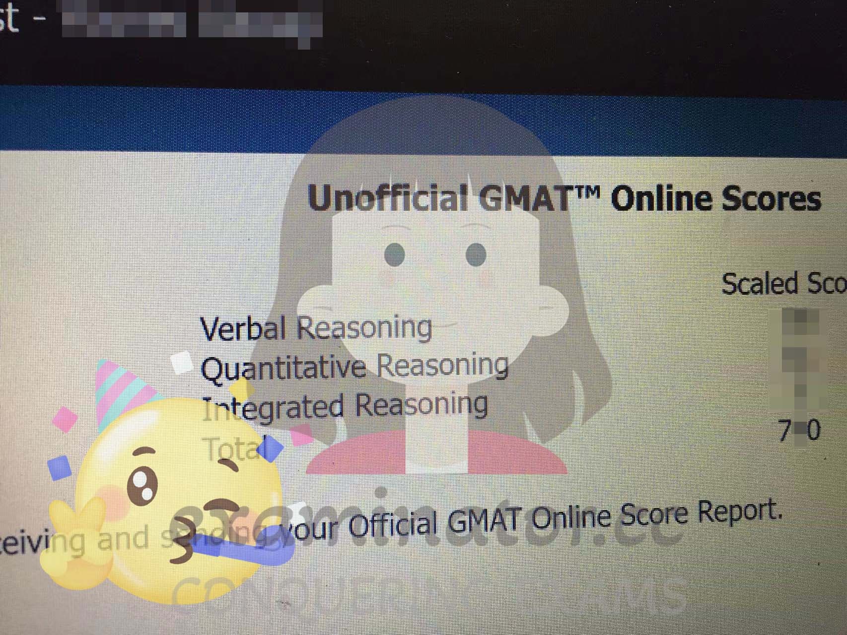 score image for Trampa en GMAT success story #570