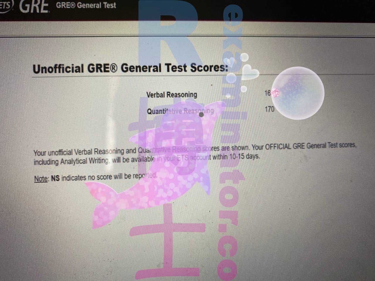 score image for Trampa en GRE success story #362